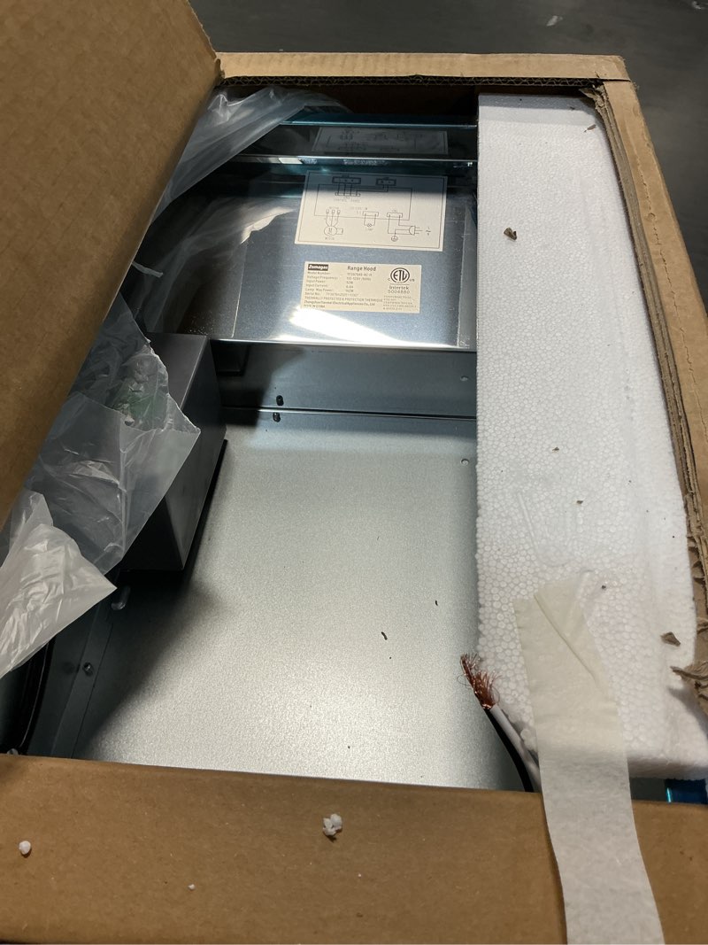 Condition photo showing Good Condition for Range Hood 30 inch Under Cabinet, Stainless Steel Kitchen Vent Hood 280CFM, Built-in Kitchen Stove Hood w/Rocker Button Control, Ducted/Ductless Convertible Duct, 2 Speeds Fan, Bright LED Light 30 inch Stainless Steel