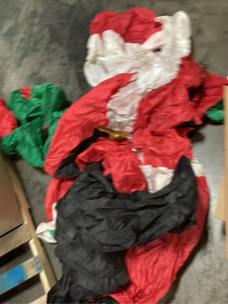 Condition photo showing As Is for (Similar)FT Christmas Inflatable Outdoor Smiley Santa Claus,Christmas Decoration,Blow Up Yard Decoration Clearance with LED Lights Built-in for Holiday/Party/Xmas/Yard/Garden