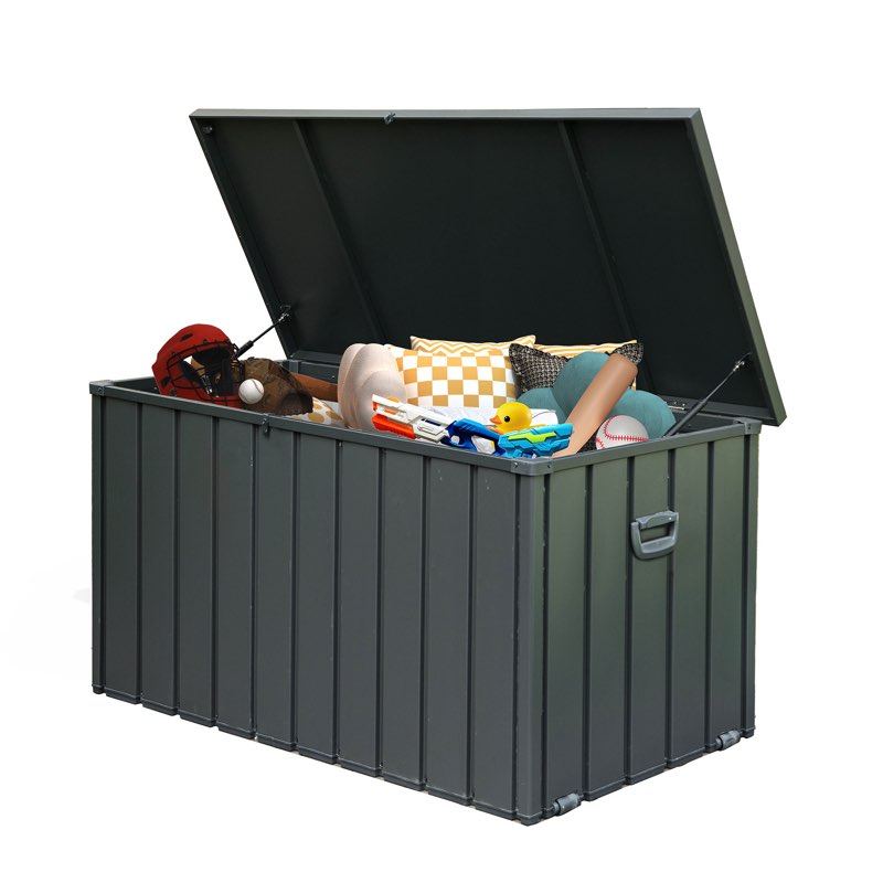 Domi Louvered Deck Box 200 Gallons Water Resistant Lockable with Wheels