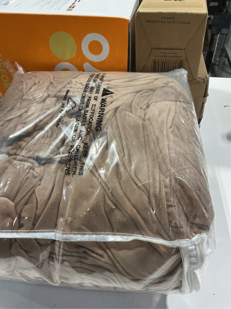 Condition photo showing Good Condition for weerrw velvet couch covers for 2 cushion couch sofa - high stretch luxury velvet plush 3 pieces sofa slipcovers with elastic bottom, furniture protector for pets, machine washable, camel, medium medium camel