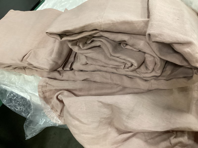 Condition photo showing Good Condition for quince linen sheet set queen / dusty mauve 