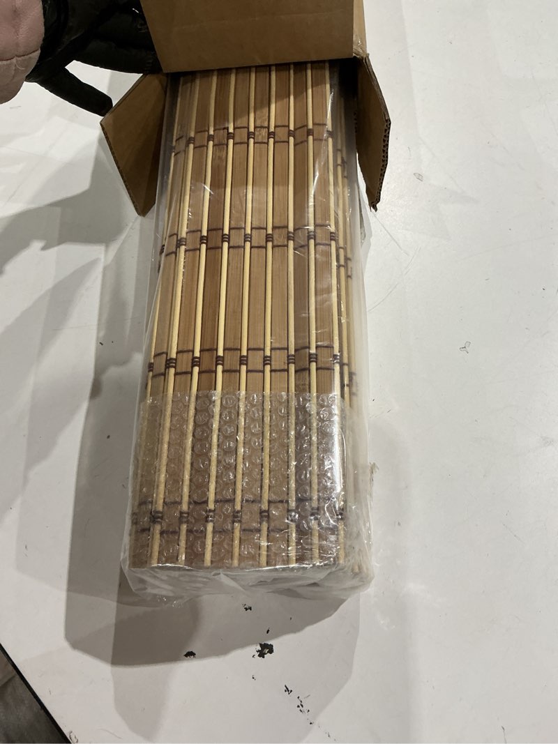 Condition photo showing Good Condition for seeye cordless bamboo blinds, light filtering bamboo roller shades - natural roman blind shade, roll up blind for windows, easy to install for door, patio, bedroom - 22" w x 64" h, natural natural 22"w x 64"h