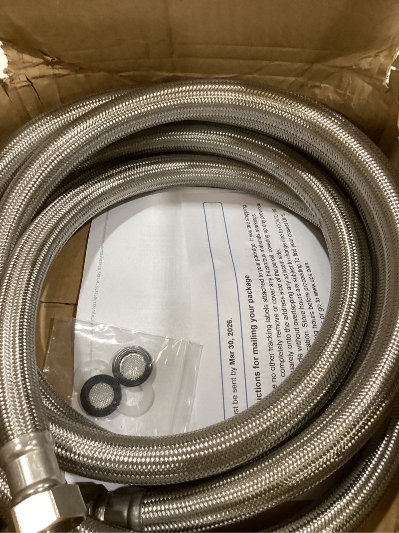 Condition photo showing Good Condition for Short Garden Hose, 10ft x 5/8" ID Leader Hose with 3/4 GHT Female to Female Brass Connector, 304 Stainless Steel Heavy-Duty Water Hose for Garden Watering Car Pet Cleaning (OD 15/16") 10 FT