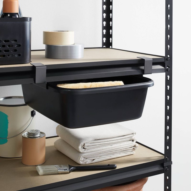 Brightroom Undershelf Rail Storage Kit - Brightroom™: Steel Shelf Dividers, Black Utility Shelf Parts, 2 Pack