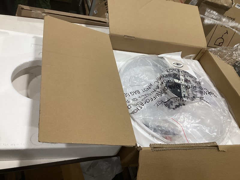 Condition photo showing Good Condition for volisun low profile ceiling fans with lights and remote, 19.7in fandelier ceiling fan flush mount, 3000k-6500k smart bladeless led fan light, white modern ceiling fans with lights for bedroom