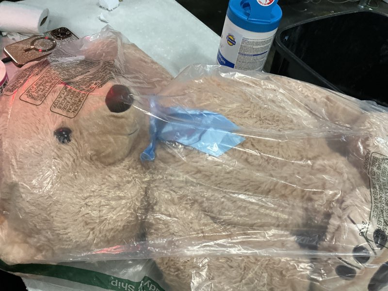 Condition photo showing Good Condition for morismos giant teddy bear stuffed animal with baby bears,35.4'' big mommy stuffed bear,3 small bulk teddy bear stuffed animals for baby shower birthday, 4-pack brown bear toys for kids mom girlfriends bear with 4 babies