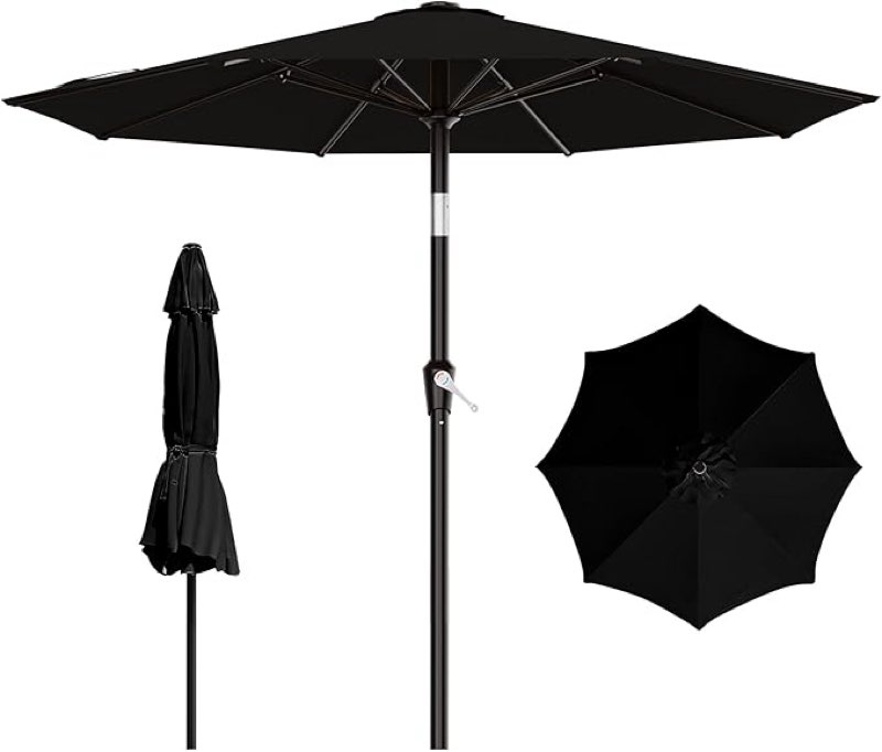 AreShark 9 FT Patio Umbrella for Outdoor, Outdoor Table Umbrella with Push Button Tilt and Crank, Ou