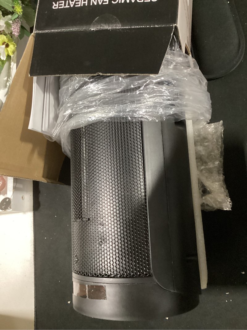 Condition photo showing Good Condition for portable space heater for indoor use with remote - qowetu 70° oscillating electric heater, 17 inchs, 12h timer, 1500w quiet ptc ceramic heating with thermostat, fast safety heat for home, bedroom 17" portable fan heater