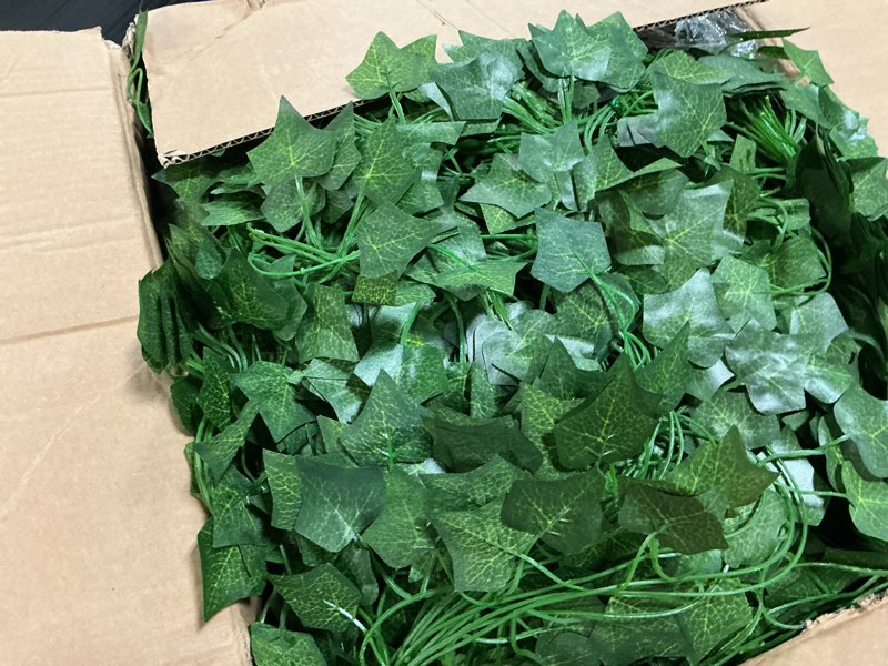 Condition photo showing Good Condition for cqure 240 pack 1680ft artificial ivy fake vines,ivy garland greenery garland fake hanging plants vines aesthetic green leaves for bedroom wedding party garden wall room decor