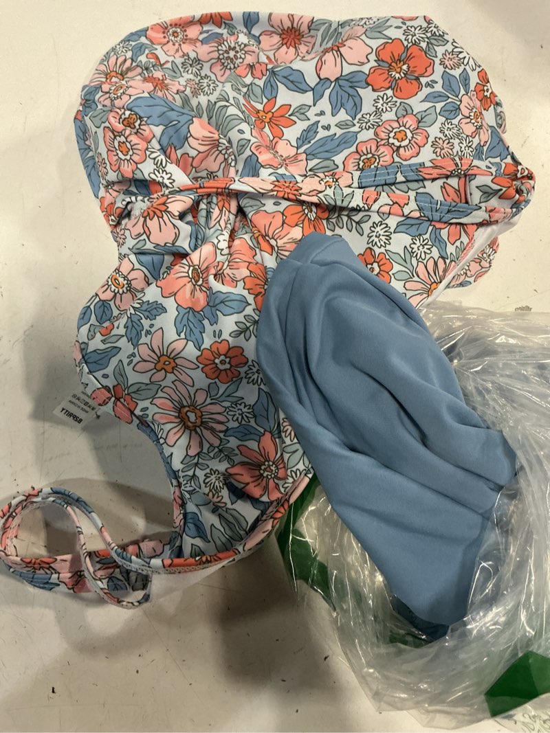 Condition photo showing Good Condition for zise m b2prity tankini swimsuit tummy control blouson two piece bathing suit for women tank top with high waist boy shorts swimwear orange flowers, gray blue large