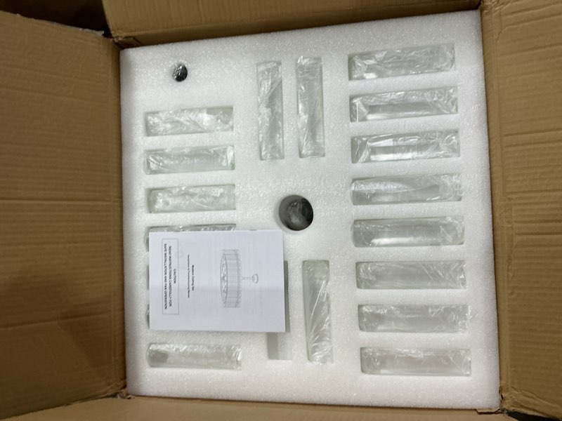 Condition photo showing Good Condition for (similar )bavnnro 42\" crystal ceiling fan with light, silvery chandelier fan with remote, 6 speeds 3 colors changes 4 blades retractable ceiling fan for bedroom, living room, dining room