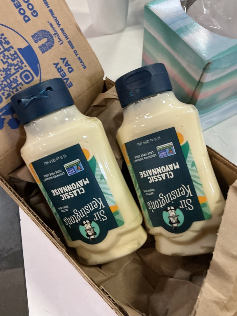 Condition photo showing New/Like New for Best if used by feb/19/2026) Sir Kensington's Mayonnaise Pack of 2 Classic Mayo Gluten Free Non- GMO Project Verified Shelf-Stable 12 oz 12 Fl Oz (Pack of 2)