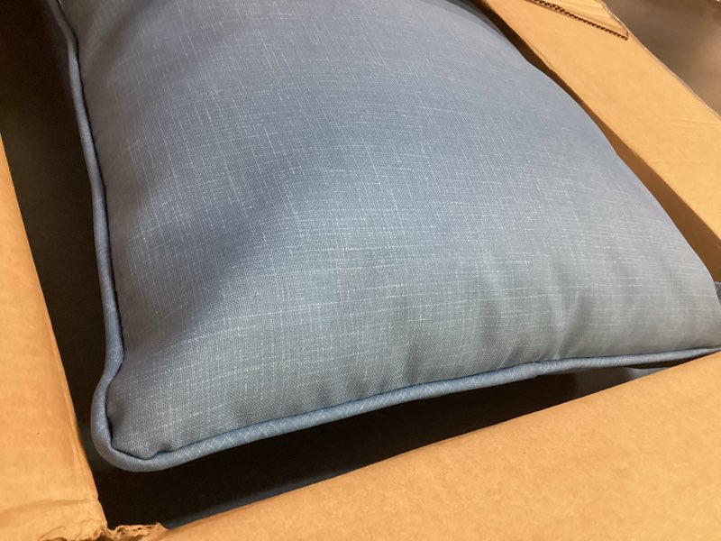 Condition photo showing Good Condition for arden outdoor deep seat cushion set, 22 in x 24 in, weather-proof, rain-proof, fade resistant patio cushion french blue texture polyfill french blue texture 1 pack
