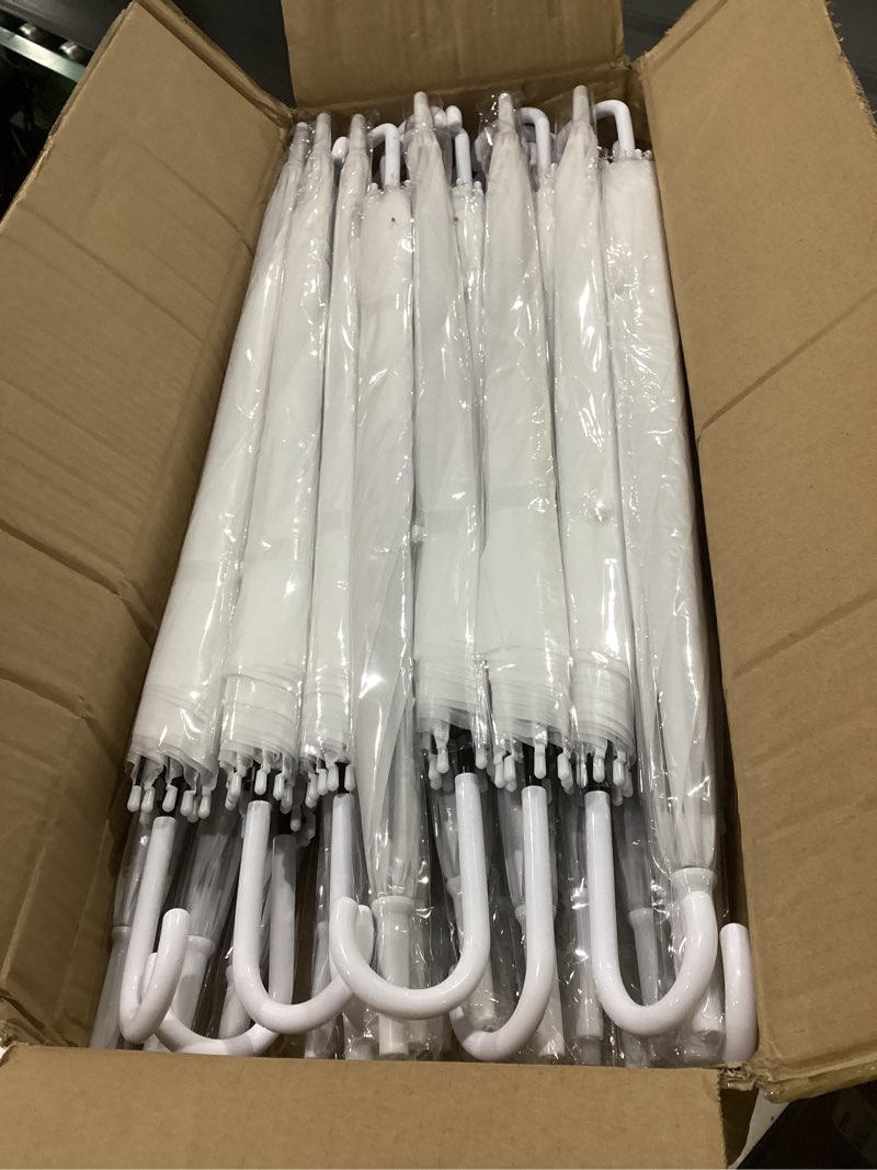 Condition photo showing New/Like New for reginary 30 pieces wedding umbrellas bulk auto open stick umbrellas with white european j hook handle windproof large canopy umbrella for outdoor wedding bride groom photography golf