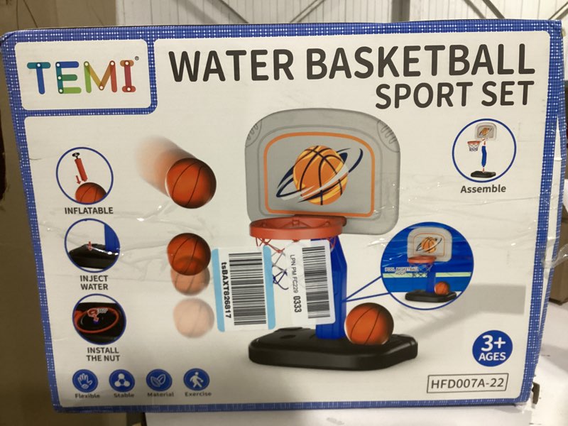 Condition photo showing As Is for Swimming Pool Basketball Hoop, Adjustable Height Toddler Basketball Hoop, Includes 4 Balls and Pump, Poolside Water Basketball Indoor & Outdoor Toy for Boys Girls Kids Age 3-8