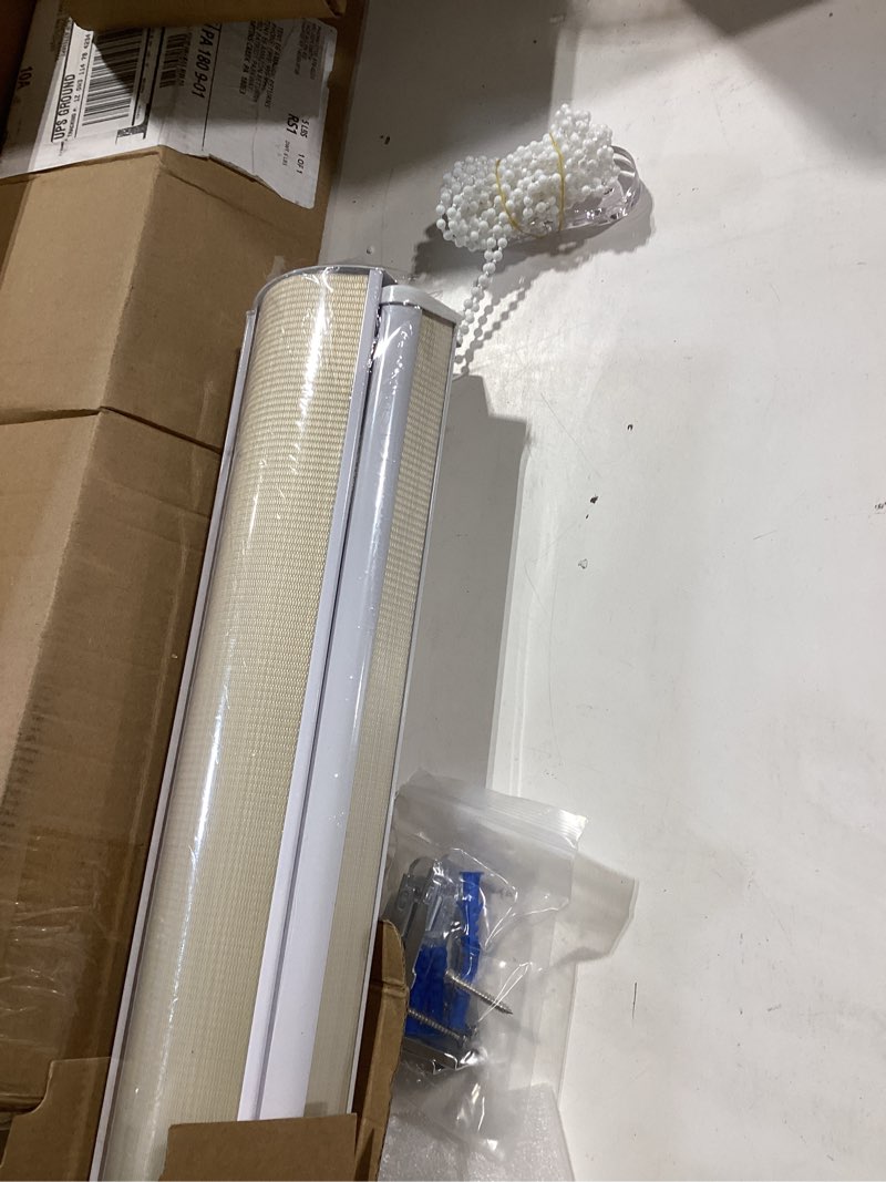 Condition photo showing Good Condition for zebra blinds for windows, window shades,blind windows,dual layer roller blinds for office,living room,bedroom,kitchen,easy installation, (maximum height 72inch,cream, width 35 inch) 35"w x 72"h cream