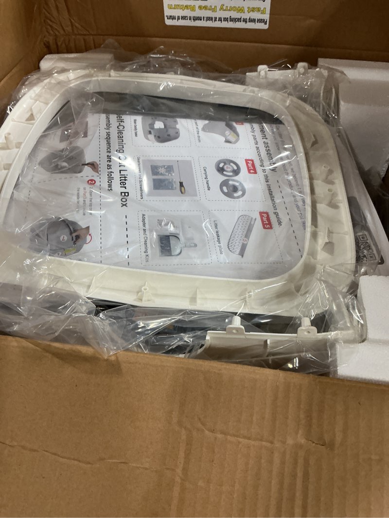 Condition photo showing New/Like New for Automatic Cat Litter Box Self Cleaning - APP Control and Weight Monitoring - Ultra-Quiet, Suitable for Medium Cats and Kittens, Safe Anti-Pinch Litter Box (Assembly Required) - White
