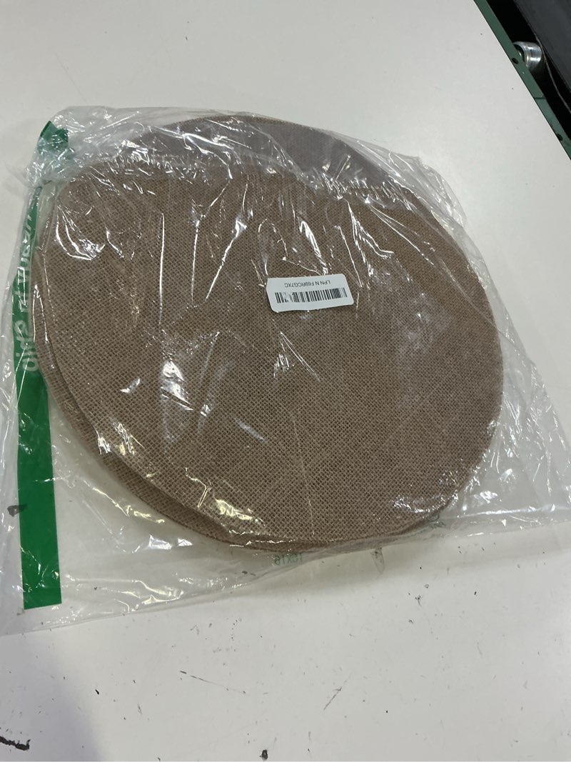 Condition photo showing New/Like New for round burlap placemats set of 30 boho braided table mats rustic farmhouse woven placemat brown circle heat resistant jute placemats for wedding party kitchen dining table decor - 12 inch