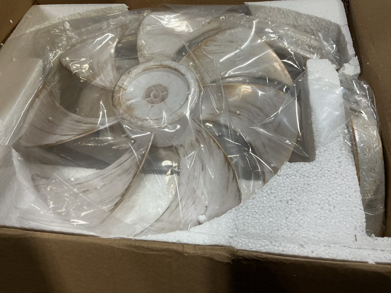 Condition photo showing New/Like New for garwarm 20" caged ceiling fan with light, flush mount bladeless fandelier with remote, small low profile for bedroom, kitchen, dining room, white gold