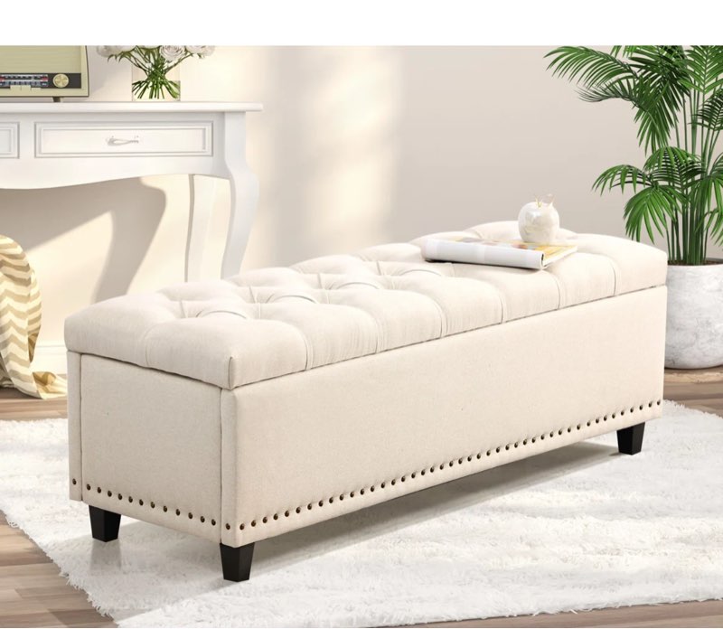 51" Ottoman Storage Benches, 30 Gallons of Bed Storage Bench with Storage