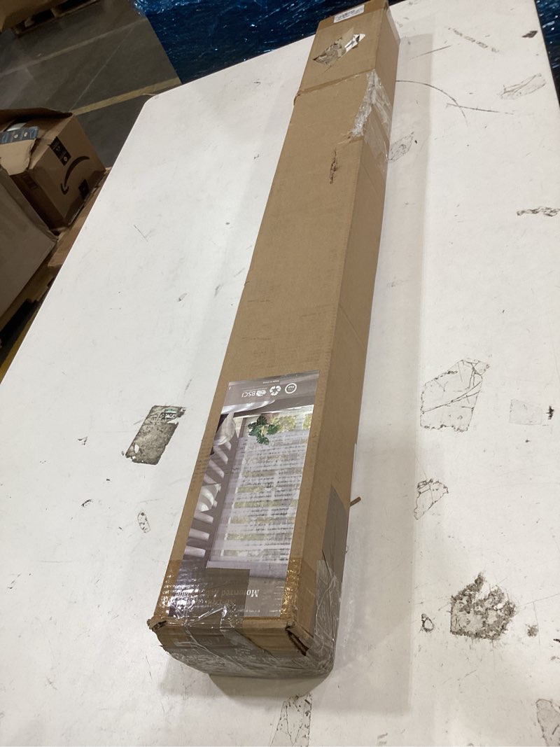 Condition photo showing As Is for motorized zebra blinds, white