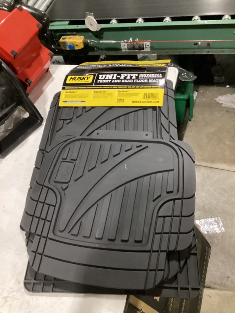 Condition photo showing New/Like New for husky liners uni-fit | universal automotive floor mats | all weather protection for cars, trucks, vans, suv's | easy trim-to-fit, black, 4 pcs. - 51509