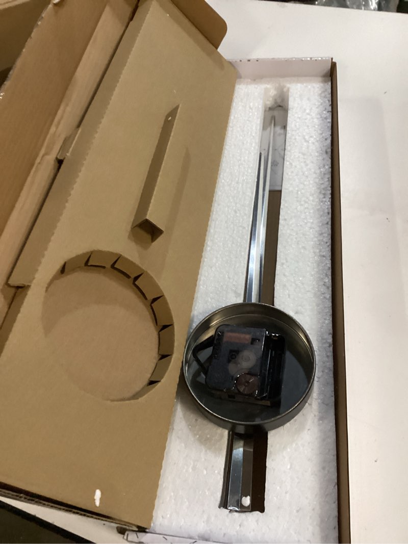 Condition photo showing Good Condition for Timelike Simple Elegant Glossy Aluminum Wall Clock, Super Long Large Clock Hands, Black