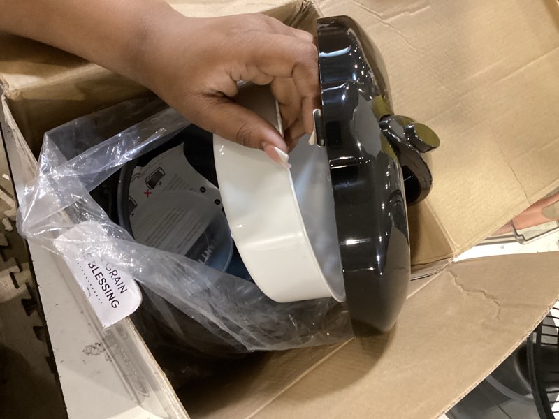 Condition photo showing As Is for aroma digital rice cooker, 4-cup (uncooked) / 8-cup (cooked), steamer, grain cooker, multicooker, 2 qt, stainless steel exterior, arc-914sbd 4 cup uncooked / 8 cup cooked