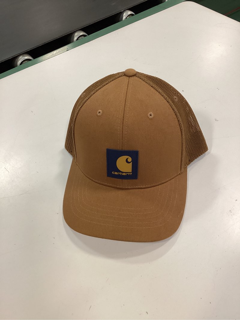 Condition photo showing Good Condition for Carhartt Mens Rugged Flex Twill Mesh-Back Logo Patch Cap One Size Carhartt Brown/Honeycomb