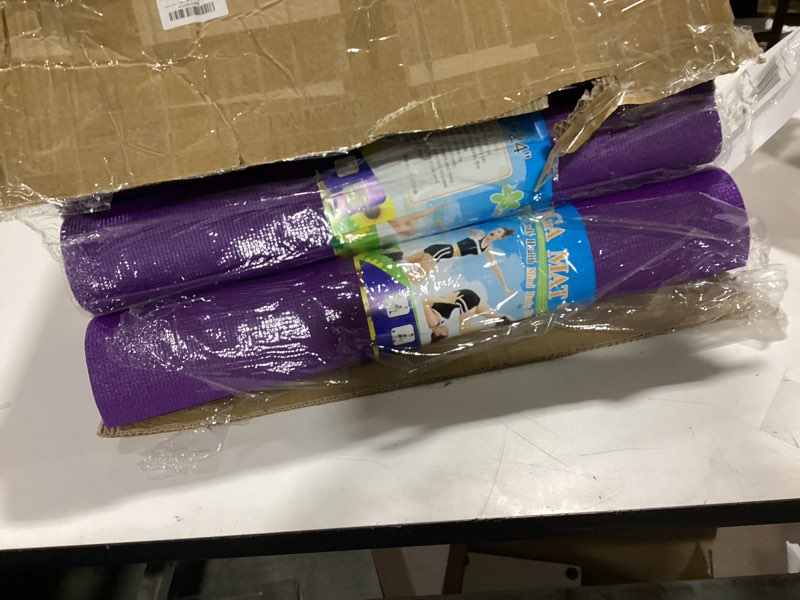 Condition photo showing Good Condition for 3 mm thick yoga mat bulk, non slip exercise workout fitness pad for women men, gym home yoga pilates, easy to clean, sturdy pvc purple 16
