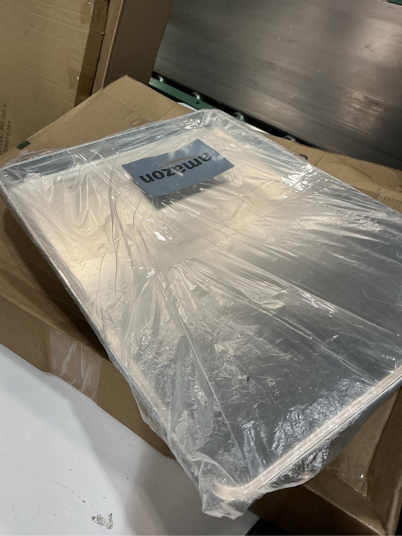 Condition photo showing Good Condition for restaurantware met lux 18 x 26 inch full size baking sheet 1 heavy-duty cookie sheet - evenly bakes treats make pastries pizzas or cookies aluminum sheet pan for commercial or home use