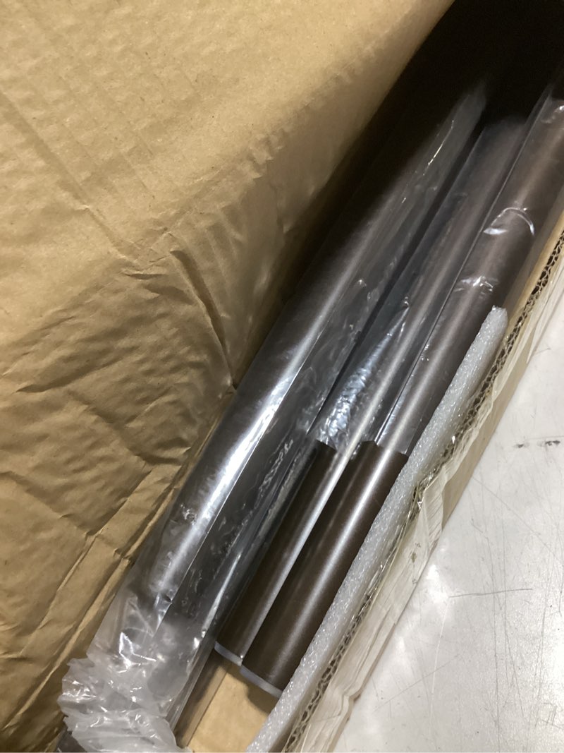 Condition photo showing Good Condition for heavy duty curtain rods, 1 1/8 inch diameter single curtain rod 144-240inch(12-20ft) extendable length for large windows with end caps adjustable modern brackets-dark bronze dark bronze 144-240"