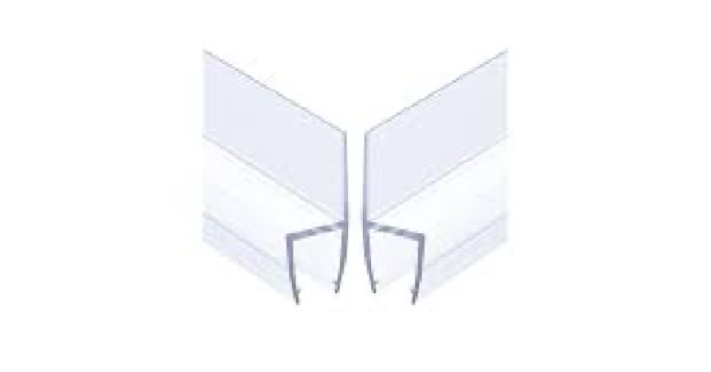 Shower Door Side Seal Strip 78.74 Inch (39.37" x 2 Pcs) for 3/8'' (10 mm) Frameless Glass Sliding or