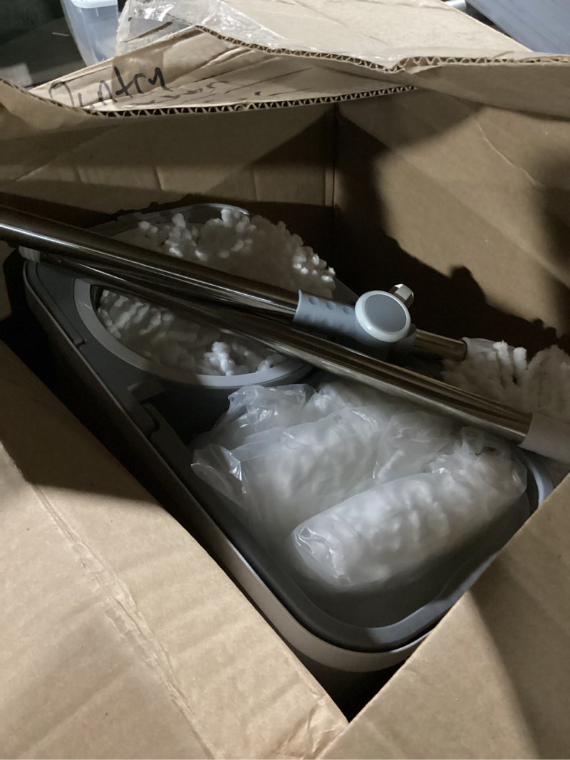 Condition photo showing Good Condition for Spin Mop Bucket Deluxe 360 Spinning Floor Cleaning System with 6 Microfiber Replacement Head Refills,62" Extended Handle,4X Wheel for Home Cleaning