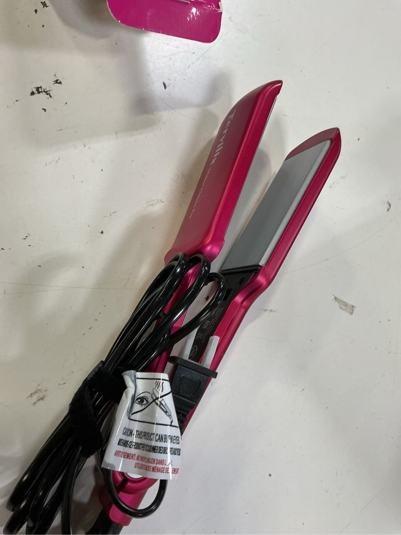 Condition photo showing Good Condition for terviiix 2 inch extra wide flat iron hair straightener, ceramic tourmaline | for thick, 4c natural, coarse & curly hair, 30s fast heat, 300-450°f adjustable, auto shut off, dual voltage 2 inches pink
