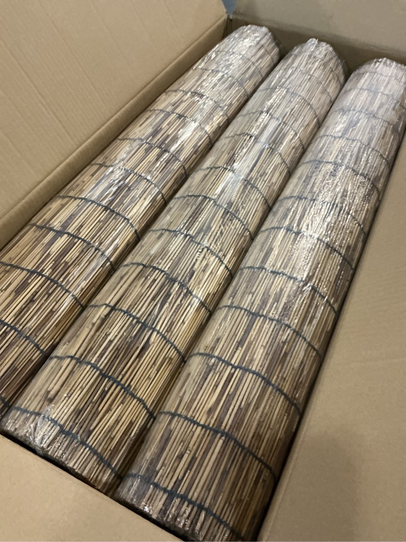 Condition photo showing New/Like New for barydat 3 pcs 3 x 16.4 ft reed fence roll, 85% shade bamboo privacy screen, natural decorative reed fencing for outdoor garden backyard patio balcony 3 3 x 16.4 ft