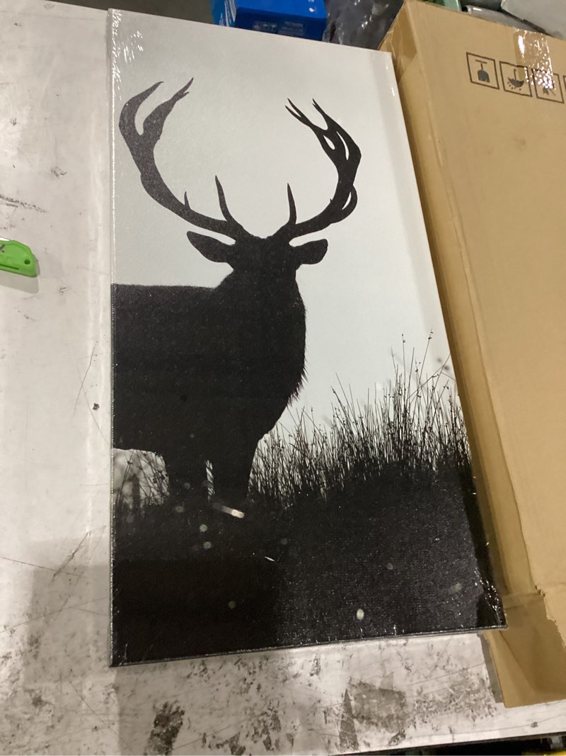 Condition photo showing New/Like New for innopics 3 piece canvas wall art wildlife deer silhouette abstract animal painting pictures black and white artwork stretched modern home office decor 12x24inchx3pcs