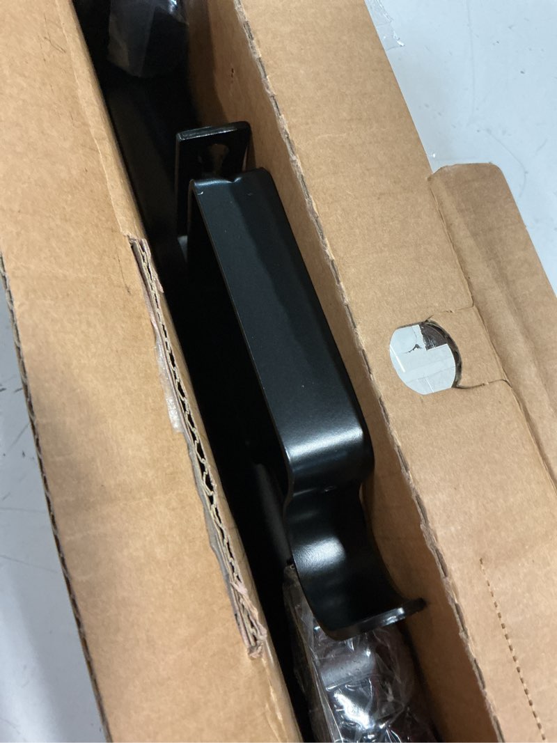 Condition photo showing Good Condition for ivilon curtain rod for windows 48 to 86 inch – 1 inch telescoping drapery rod, 2 long sections, end cap finials, black 48 to 86 in.