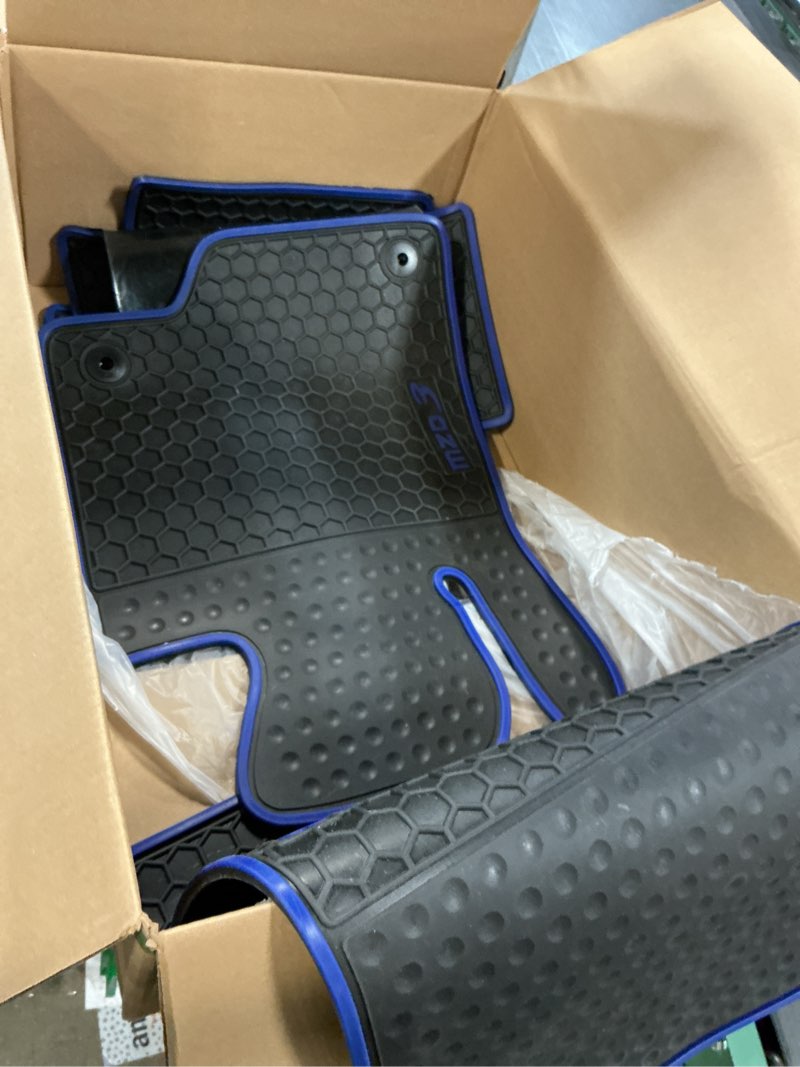 Condition photo showing Good Condition for bdk heavy duty blue rubber car mats full set - universal trim-to-fit all weat...