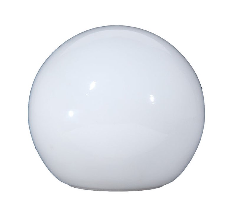 6" Opal Glass Neckless Ball Shade, 3 inch top opening and 2 B&P Lamp 1 5/8 Inch Fitter Colonial Style Frosted and Etched Design Glass Lamp Shade for Vintage and Antique Style Globes