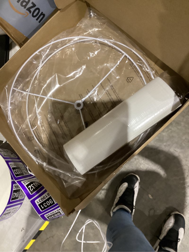 Condition photo showing New/Like New for White Lamp shade, Drum Lamp Shade for Table Lamps Floor Lamp, 13" Top X 13" Bottom X 10" High White Large Line Fabric Lamp Shade, Easy Assembly Replacement Lampshade white-1pack