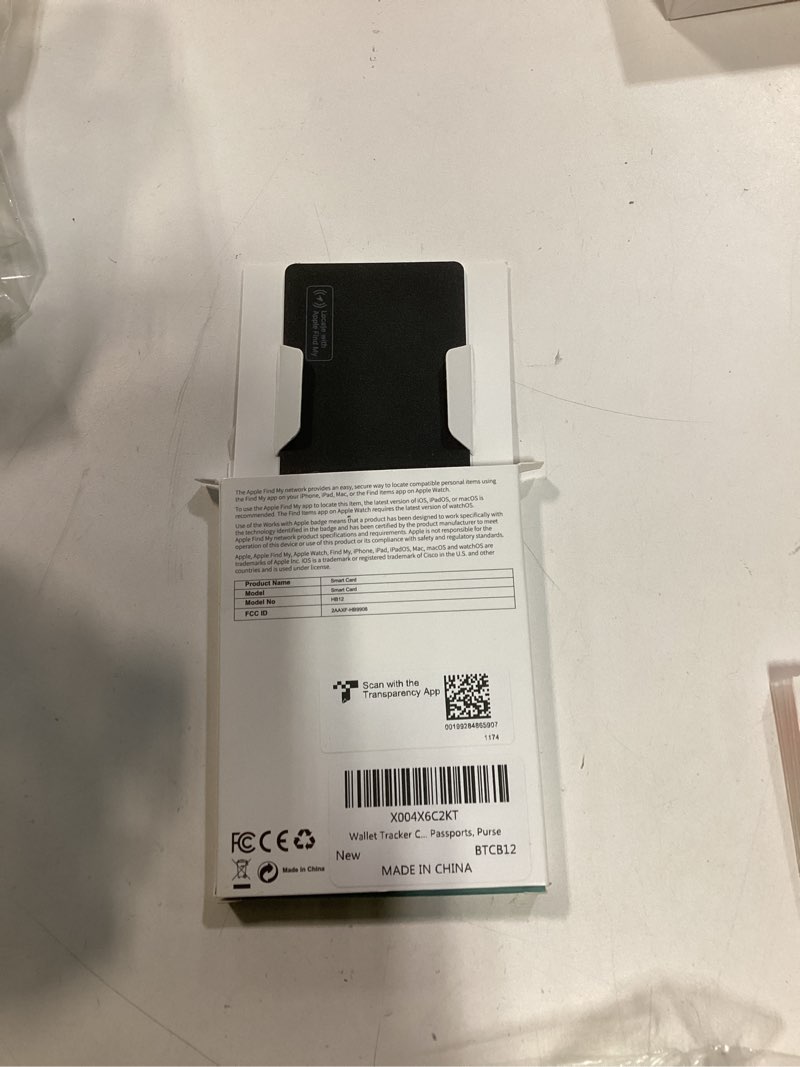 Condition photo showing Good Condition for Wallet Tracker Card Air-Tag (iOS Only) - Work with Apple Find My, Bluetooth Tracker Smart Tracking Card Wallet Finder, 0.07in Slim, IP68 Waterproof, Item Locator for Luggage Tags, Passports, Purse 1 pack Dark Black