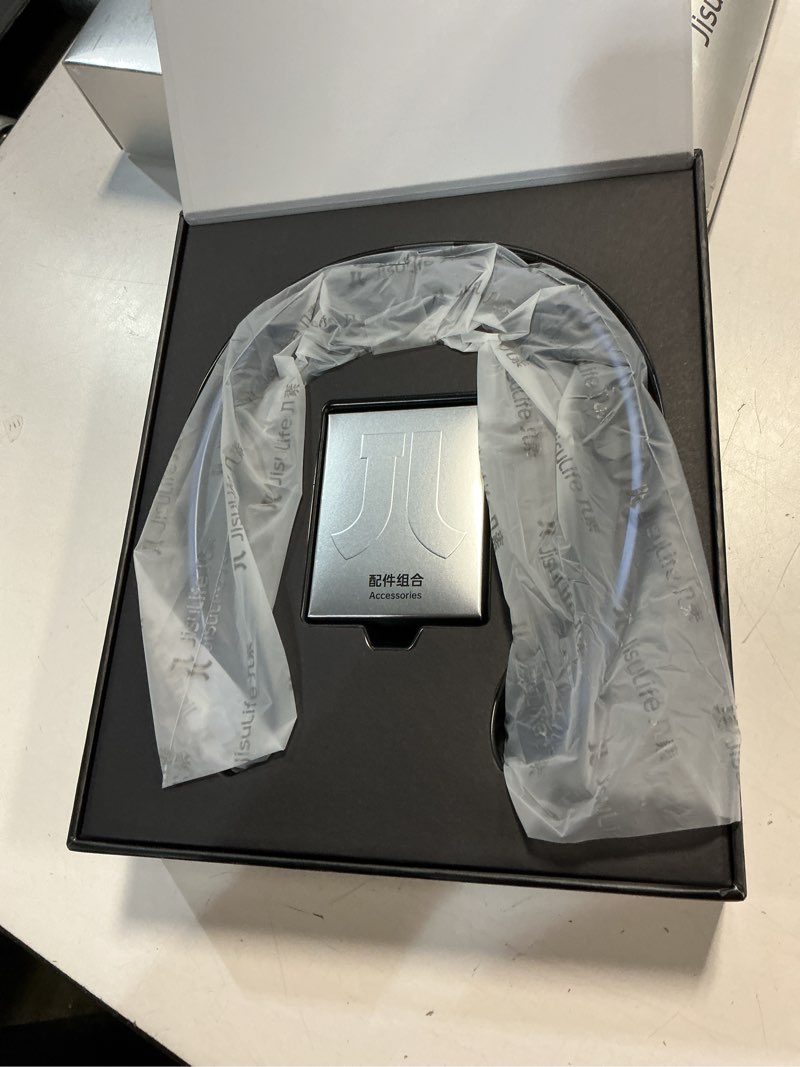 Condition photo showing Good Condition for jisulife portable neck fan pro, 100 speeds bladeless, stepless knob, led display, 5000mah rechargeable personal fan, mini hands free, usb battery operated wearable-blue