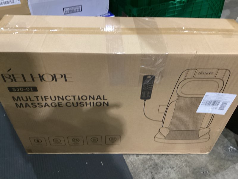 Condition photo showing New/Like New for belhope shiatsu neck and back massager with heat, 4d kneading back massager for pain relief deep tissue, comfortable back massage for chair, massage mat for home, valentines day gifts for men women
