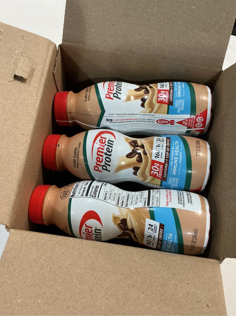 Condition photo showing Good Condition for (Best by 21 Nov 2025)Premier Protein Shake, Café Latte, 30g Protein, 1g Sugar, 24 Vitamins & Minerals, Nutrients to Support Immune Health, 11.5 fl oz-12 pcs 