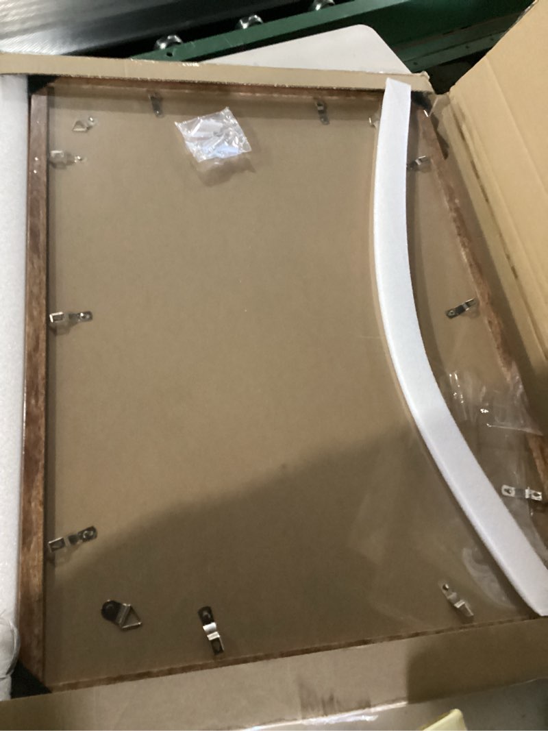 Condition photo showing New/Like New for irahmen 20x28 poster frame set of 2 with plexiglass, wood brown rustic picture frames for wall mounting display 16x24 picture with mat or 20 x 28 without mat rustic brown 20x28