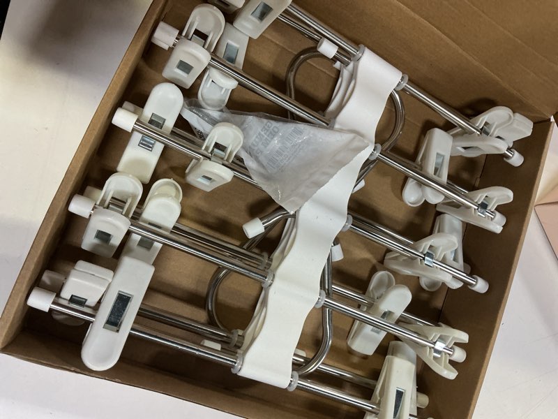 Condition photo showing As Is for Skirt Hangers, Pants Hangers with Clips Space - 2 Pack - Space Saving Metal Closet Organizer for Shorts, Skirts, and Pants - Closet Organizer and Storage for Pants Jeans Skirts Legging