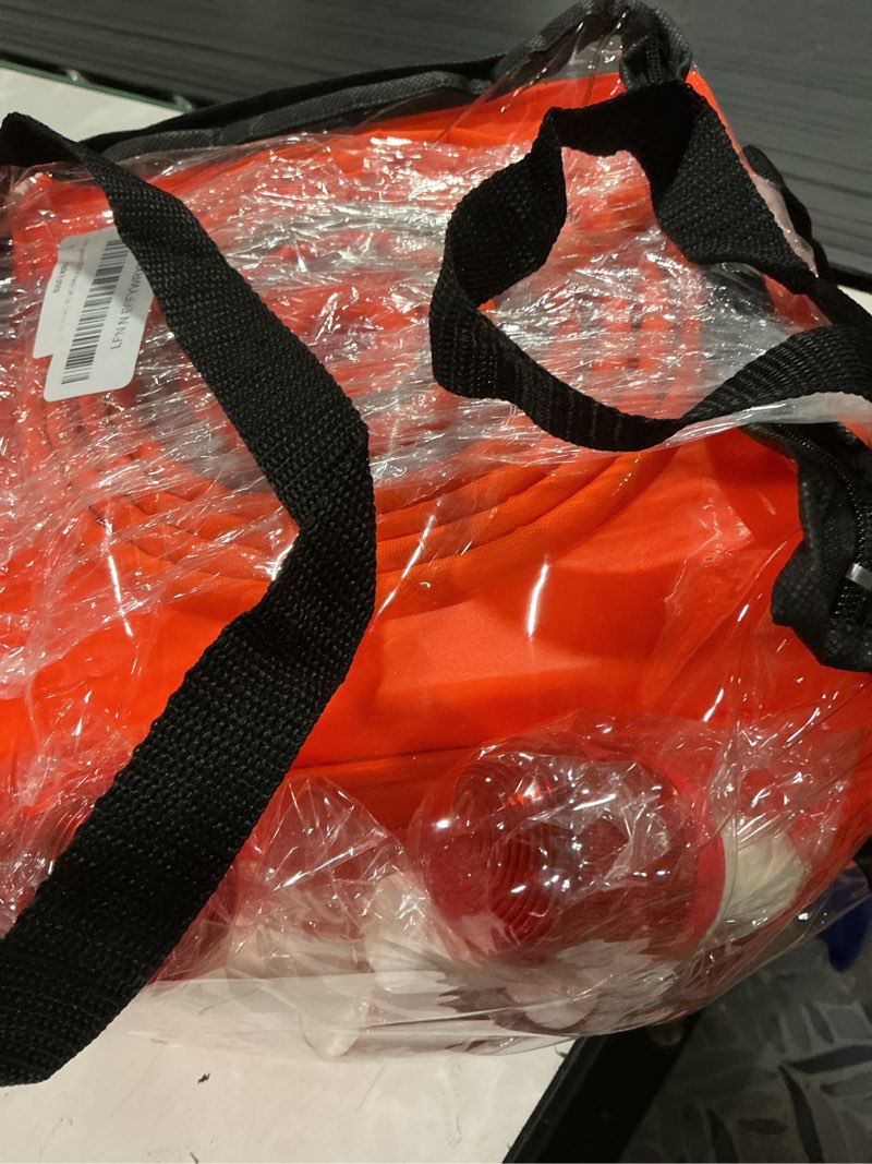 Condition photo showing Good Condition for erkoon 4 pack 18 inch collapsible traffic cones with bag, safety cones with 4 led safety road parking cones driving construction cones fluorescent orange pop up reflective safety traffic cones 18inch