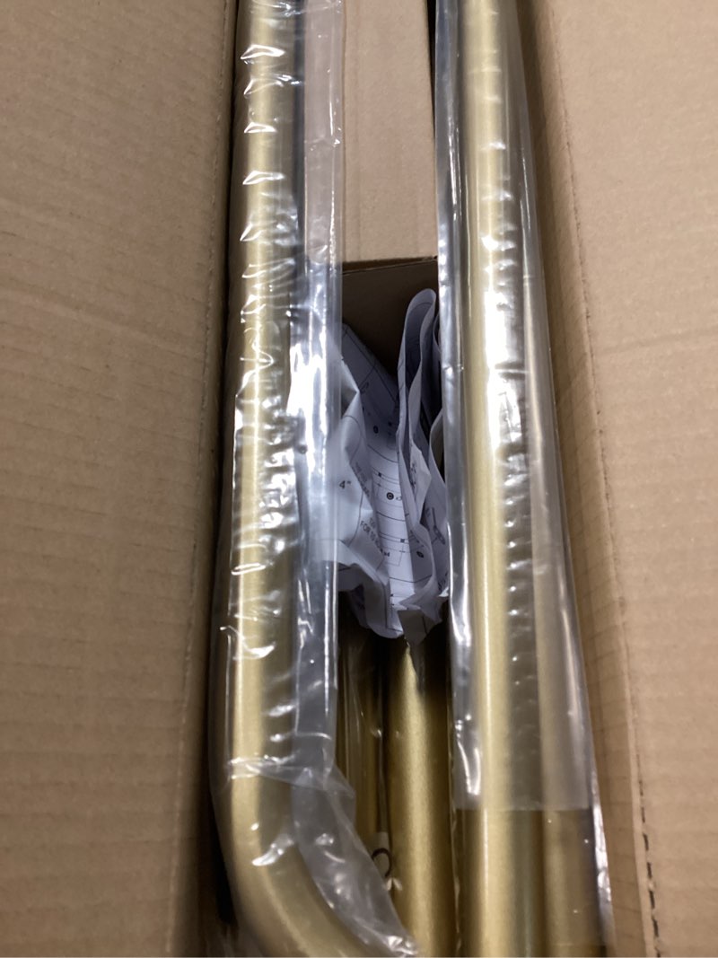 Condition photo showing New/Like New for gold curtain rods 2 pack, heavy duty wrap around curtain rod for windows 48 to 84 inch, adjustable decorative blackout drapery pole, modern room darkening rod for blackout curtains, brass [48-90'' ]2 pack gold