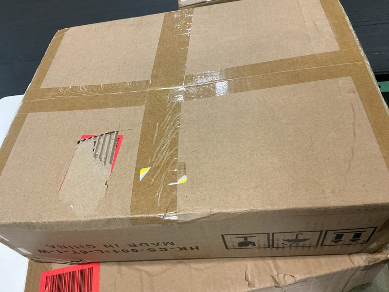 Condition photo showing New/Like New for Furnulem 6 Tier Corner Shelf with LED Light, 67.5” Tall Standing Shelf Organizer, White Narrow Bookshelf with Storage Rack for Wall Corner, Living Room, Bedroom, Metal Frame, Wood Display Shelf White 6 Tier